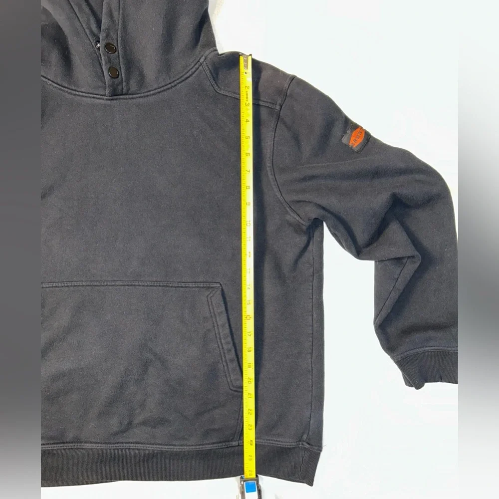BRUNT Workwear Hoodie XL Black Heavyweight Snap Neck Pullover Sweatshirt - Picture 6 of 6